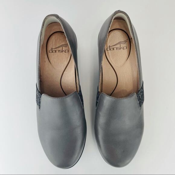 Dansko Women Clogs Size 8.5-9/39 Nursing Gray Leather Comfort Professional Wedge - Picture 5 of 16